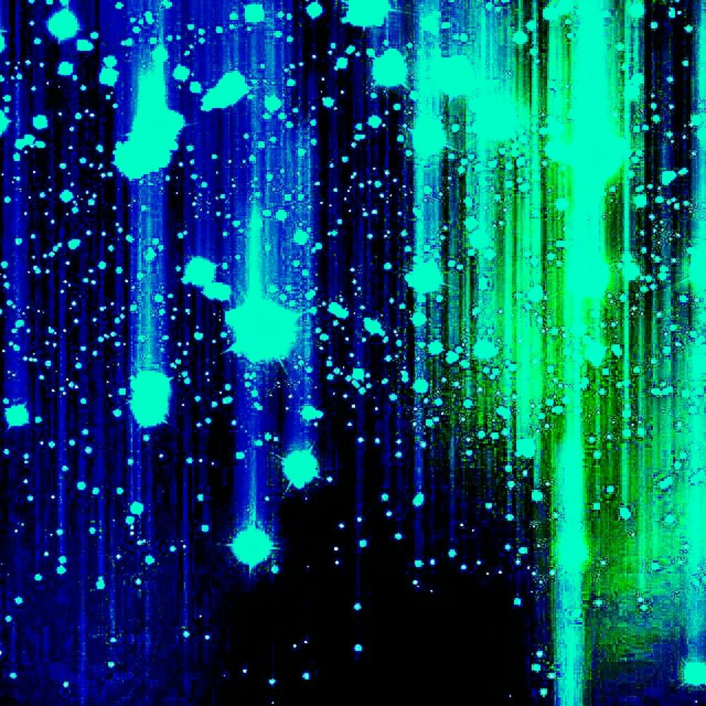 Blue and green glowing abstract lights