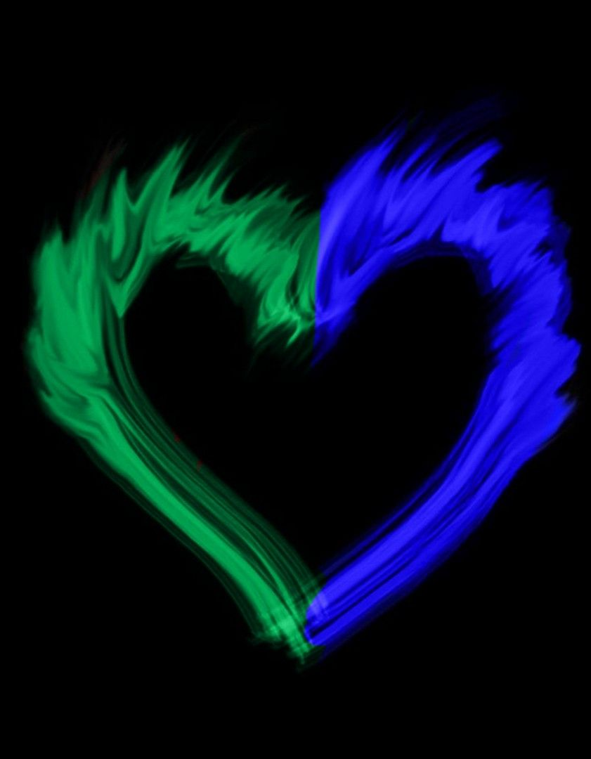 Blue and green heart logo